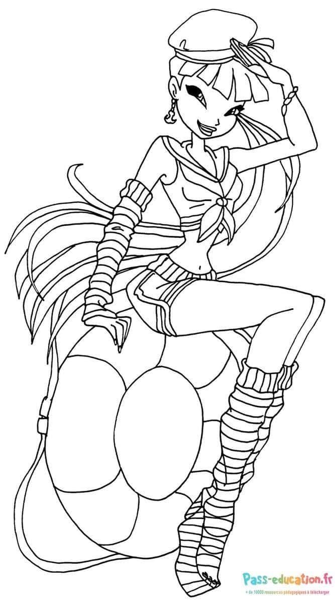 Coloriage Fée élégante à imprimer et colorier