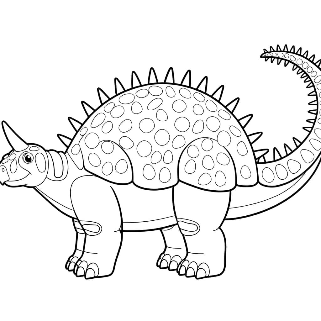 Coloriage Ankylosaure préhistorique à imprimer et colorier