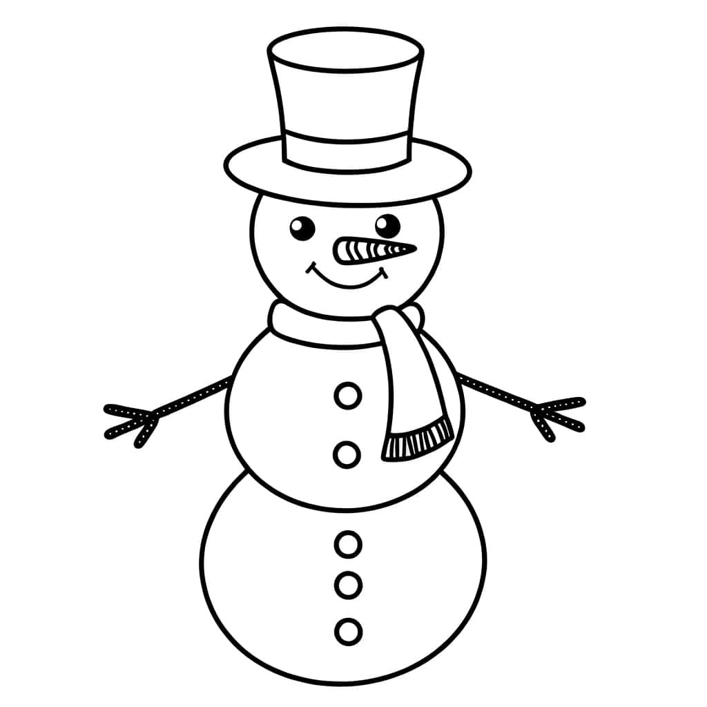 Coloriage Bonhomme de neige à imprimer et colorier