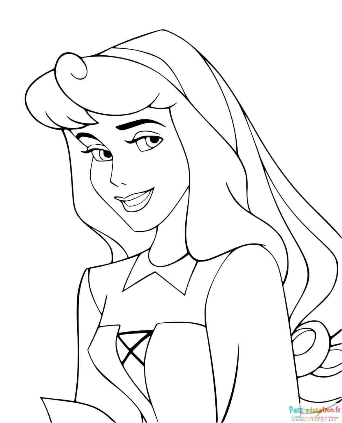 Coloriage Princesse Aurore à imprimer et colorier