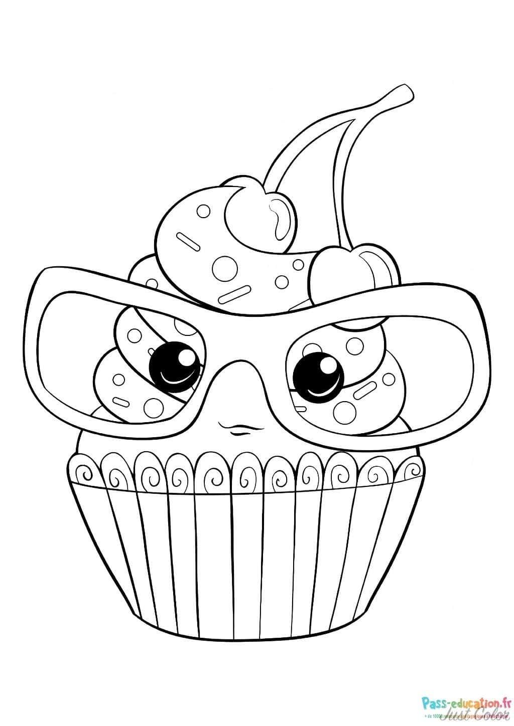 Coloriage Cupcake rigolo à imprimer et colorier
