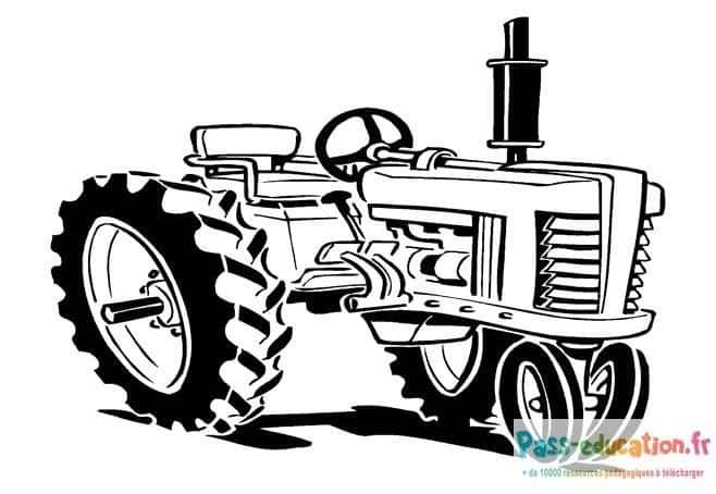 Coloriage Tracteur agricole à imprimer et colorier