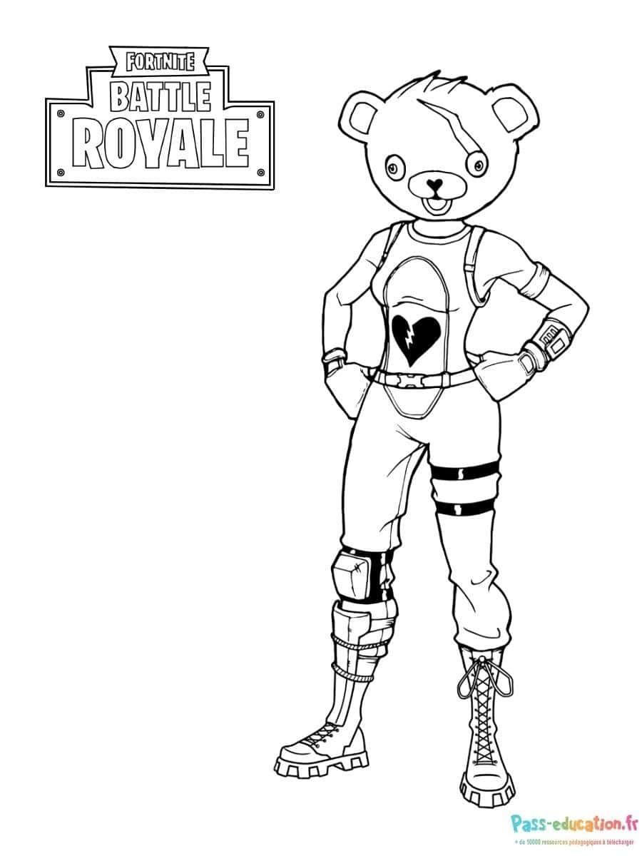 Coloriage Ours Fortnite à imprimer et colorier