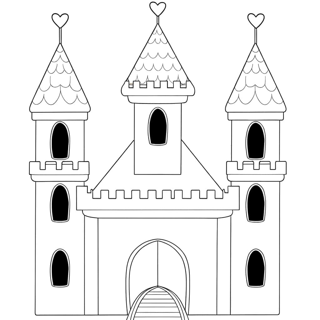 Coloriage Château de princesse à imprimer et colorier