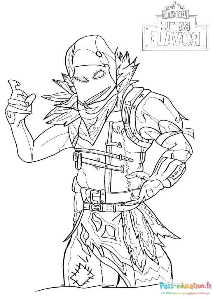 Coloriage Guerrier masqué Fortnite à imprimer et colorier