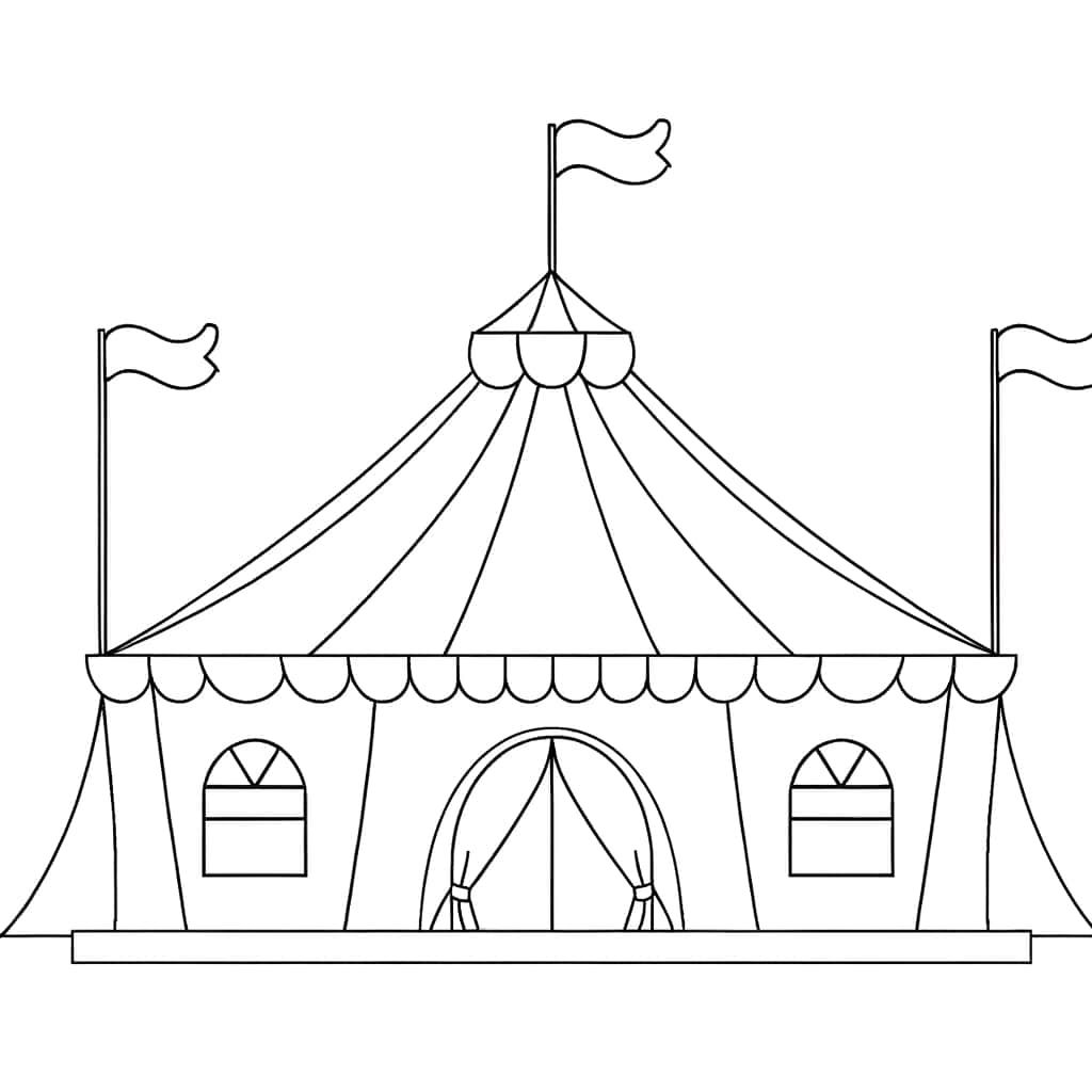Coloriage Chapiteau de cirque à imprimer et colorier