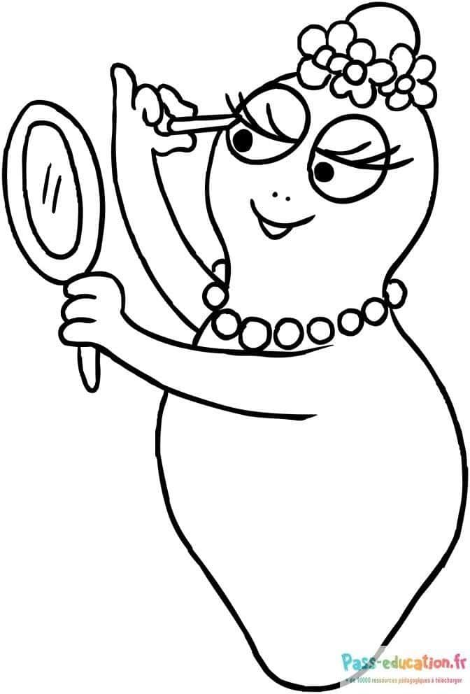 Coloriage Barbapapa coquette à imprimer et colorier