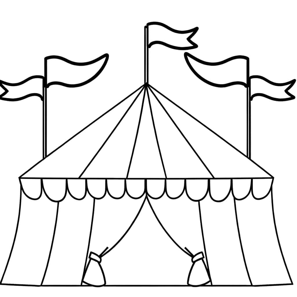 Coloriage Chapiteau Cirque à imprimer et colorier