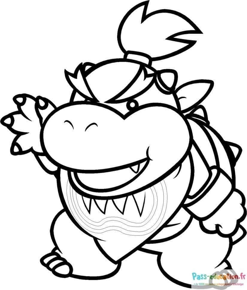 Coloriage Bowser souriant à imprimer et colorier
