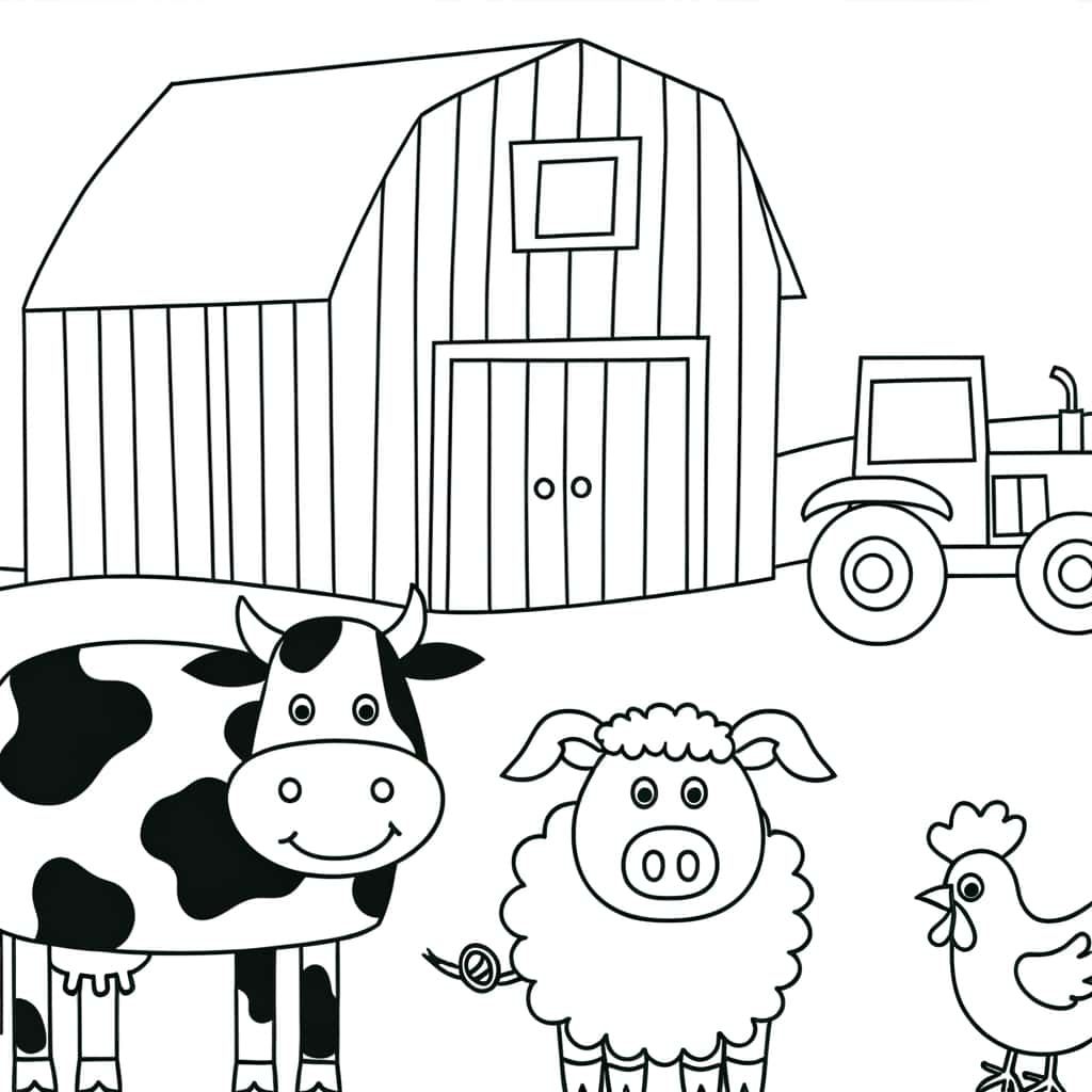 Coloriage Animaux de la ferme à imprimer et colorier