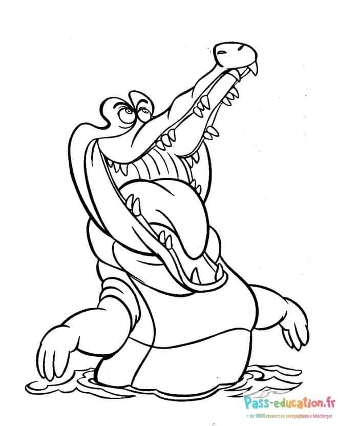 Coloriage Crocodile souriant à imprimer et colorier