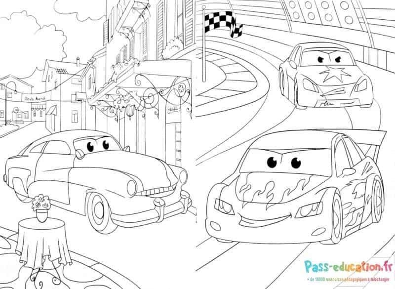 Coloriage Course automobile à imprimer et colorier