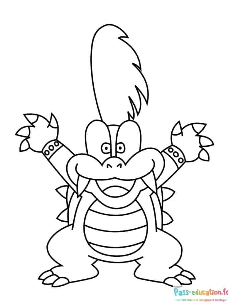 Coloriage Bowser féroce à imprimer et colorier