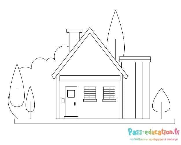 Coloriage Maison et nature à imprimer et colorier