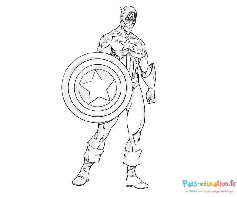 Coloriage Captain America à imprimer et colorier