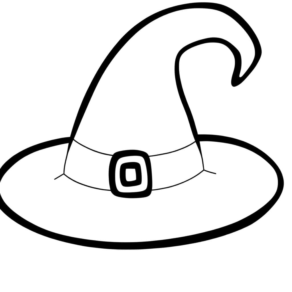 Coloriage Chapeau de sorcière à imprimer et colorier