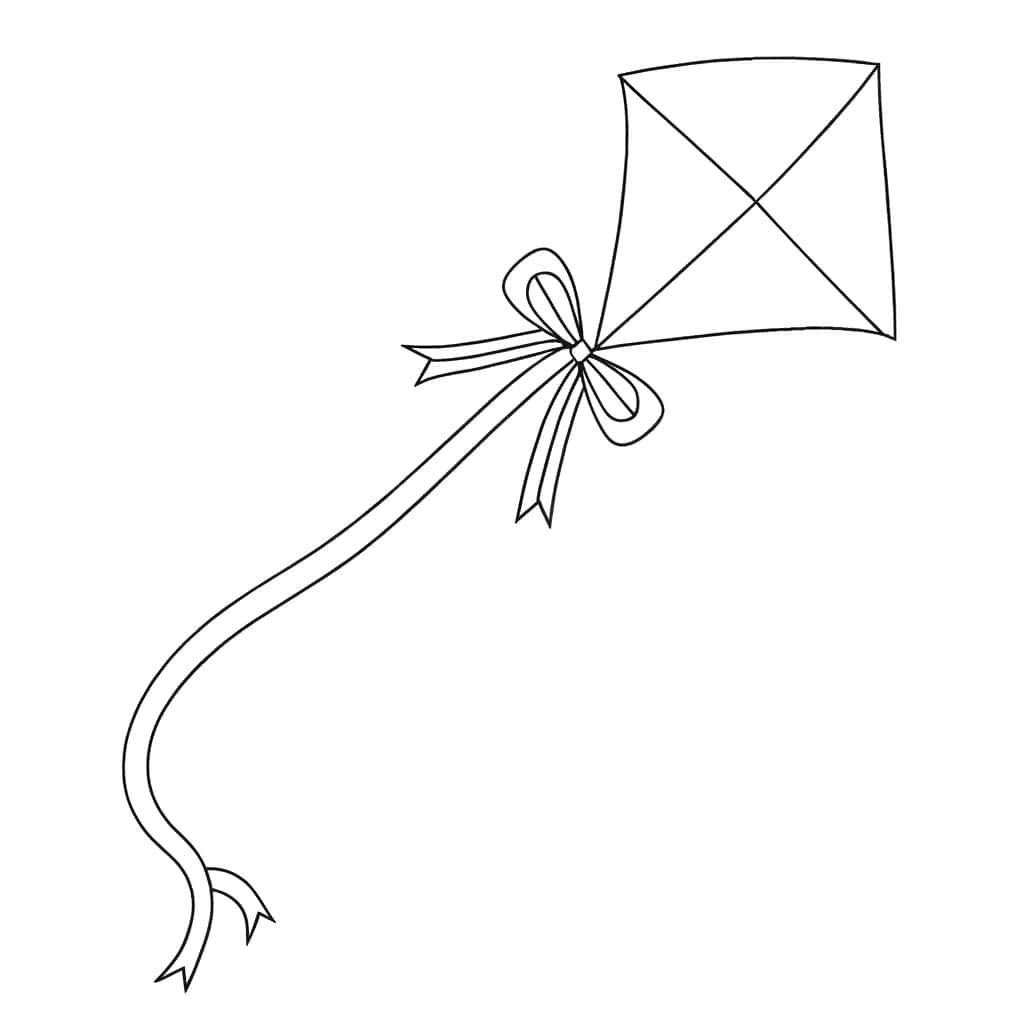 Coloriage Cerf-volant dans le ciel à imprimer et colorier