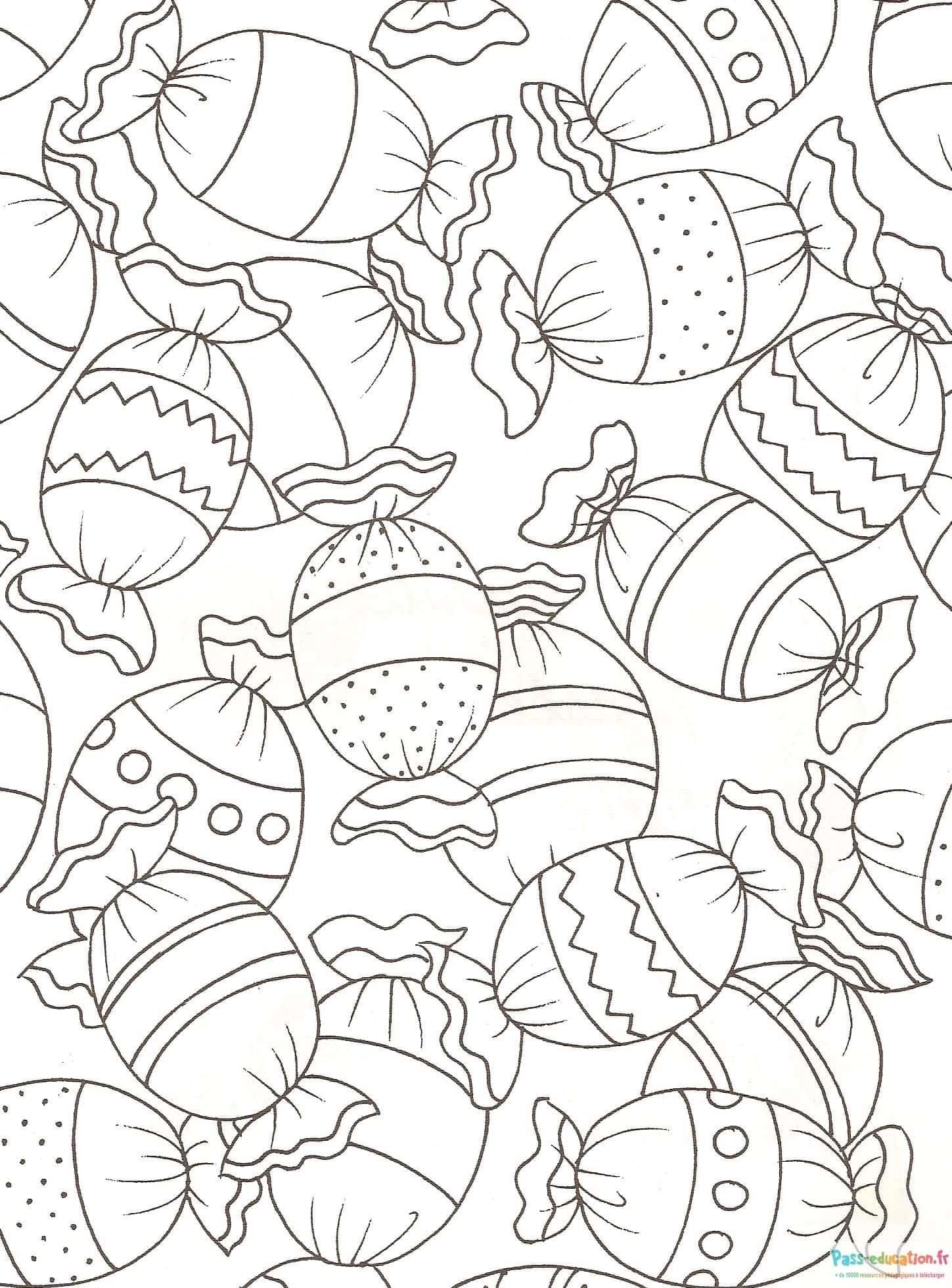 Coloriage Festin de bonbons à imprimer et colorier