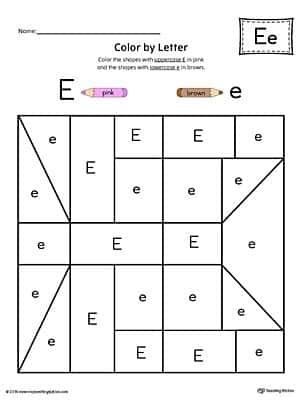 Coloriage Alphabet Ee à imprimer et colorier