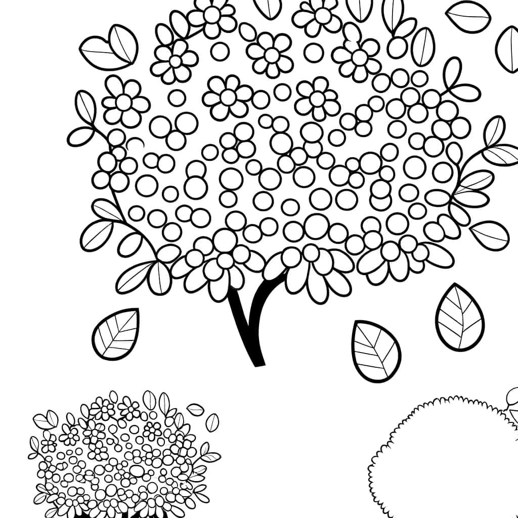 Coloriage Buisson fleuri à imprimer et colorier