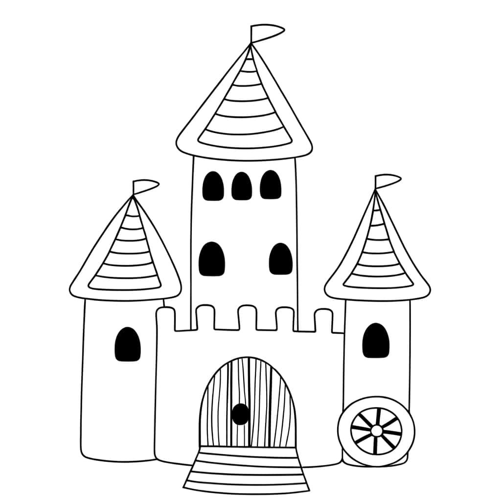 Coloriage Château de princesse à imprimer et colorier
