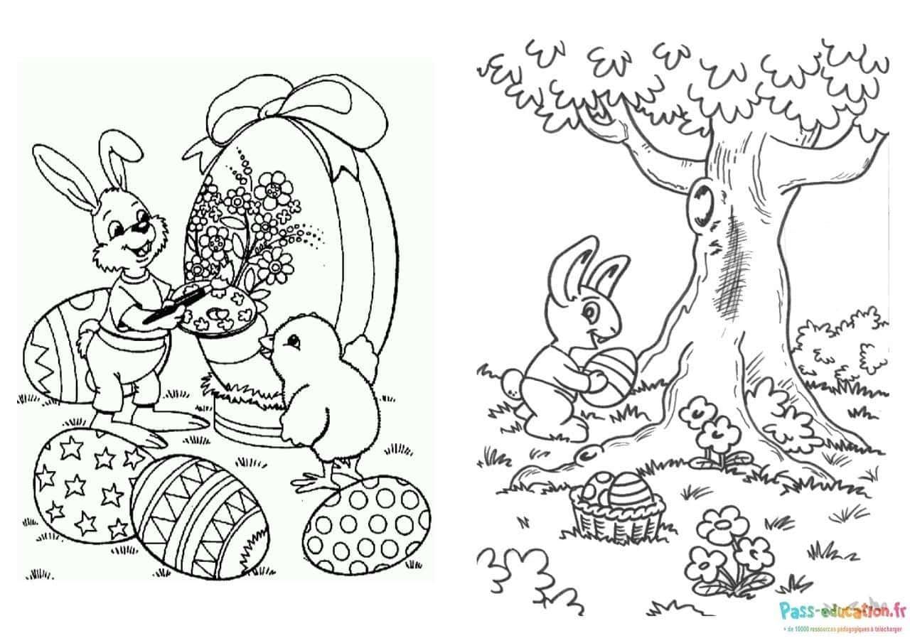 Coloriage Fête de Pâques à imprimer et colorier