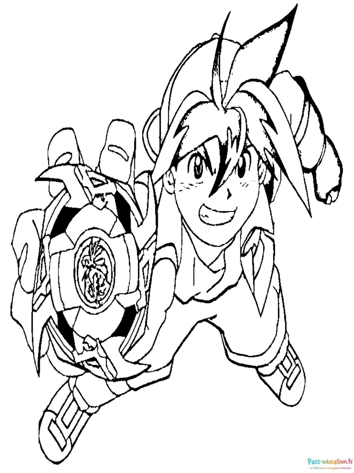 Coloriage Duel Beyblade à imprimer et colorier