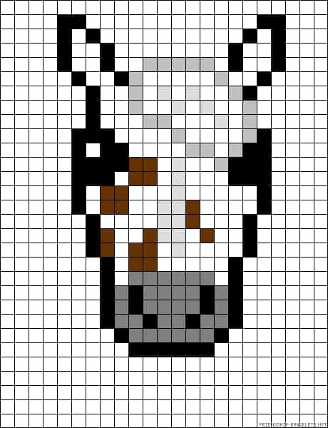 Coloriage Cheval pixel à imprimer et colorier
