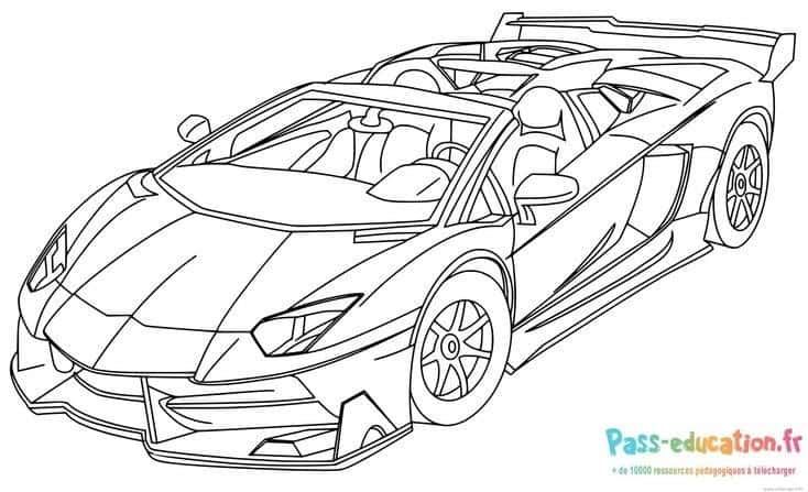 Coloriage Voiture sportive à imprimer et colorier