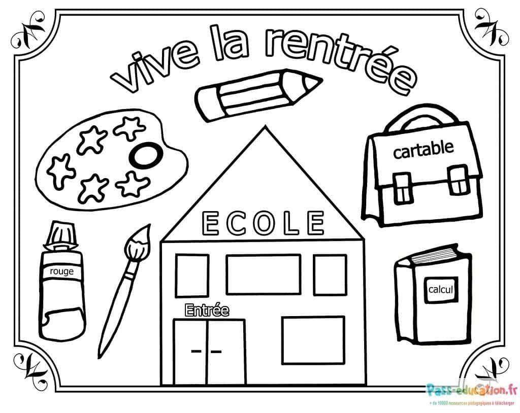 Coloriage Rentrée scolaire à imprimer et colorier