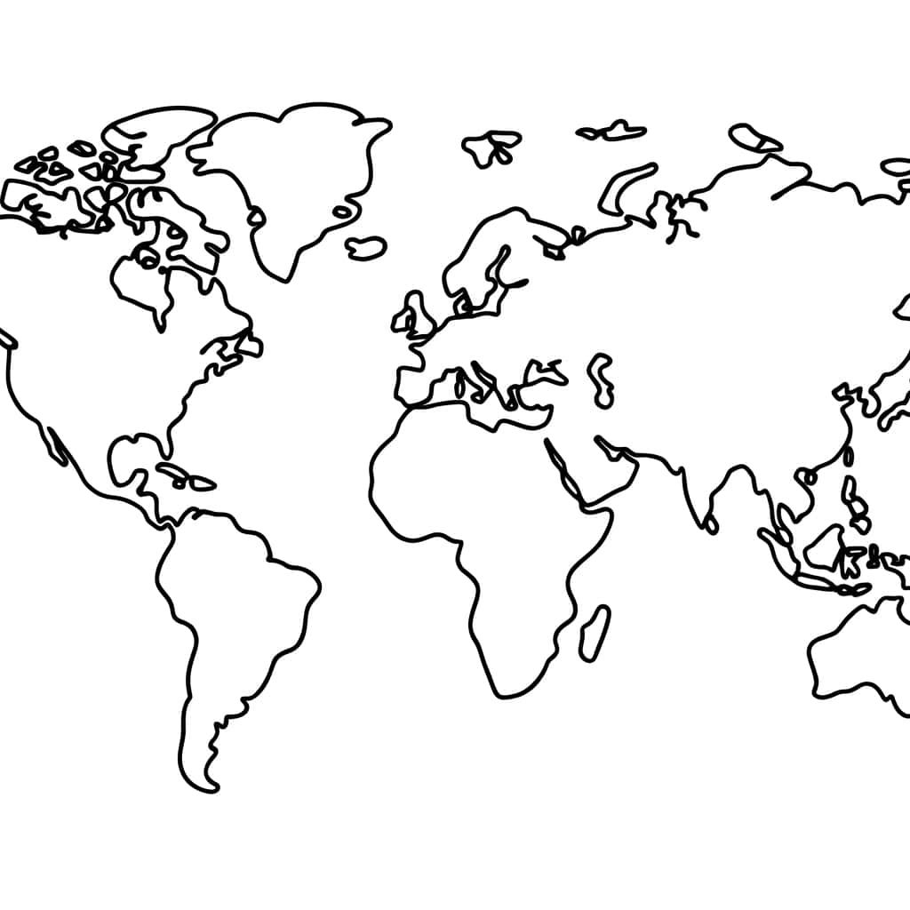 Coloriage Carte du monde à imprimer et colorier
