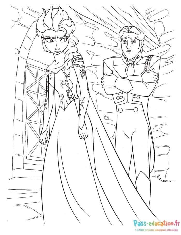 Coloriage Reine et compagnon à imprimer et colorier