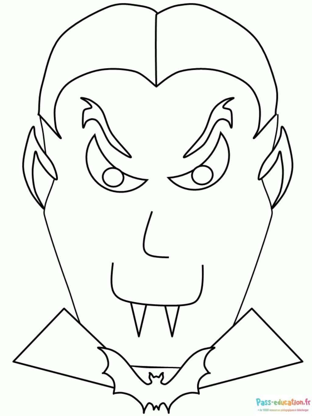 Coloriage Visage vampire à imprimer et colorier