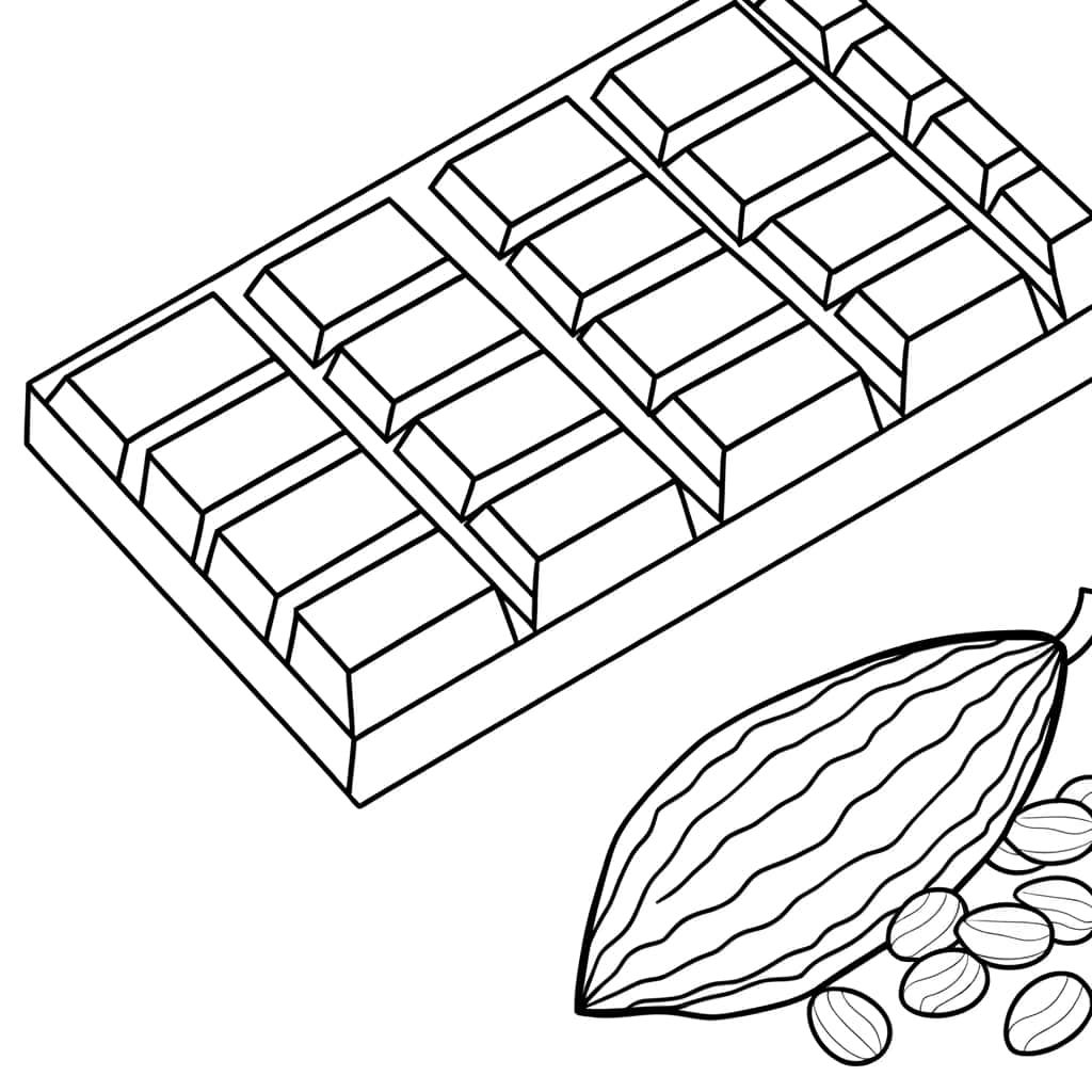 Coloriage Tablette de chocolat à imprimer et colorier