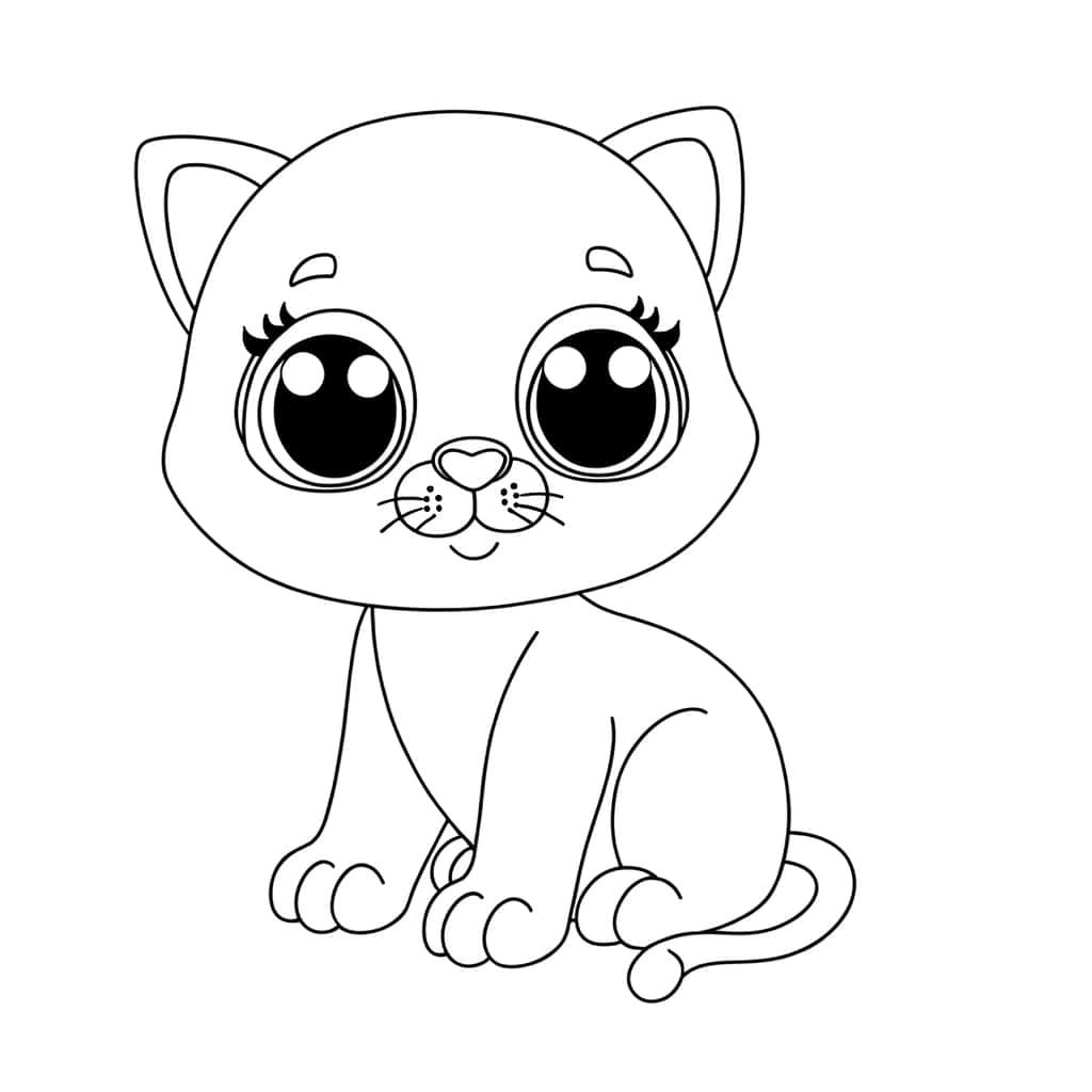 Coloriage Chaton mignon à imprimer et colorier