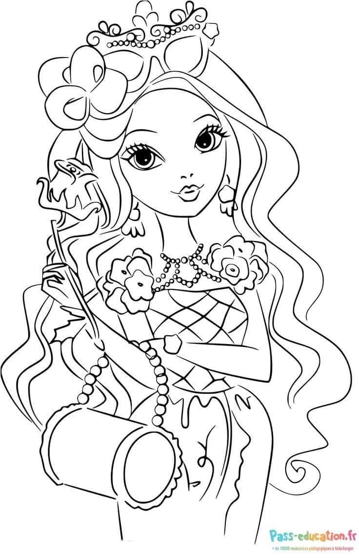Coloriage Princesse élégante à imprimer et colorier
