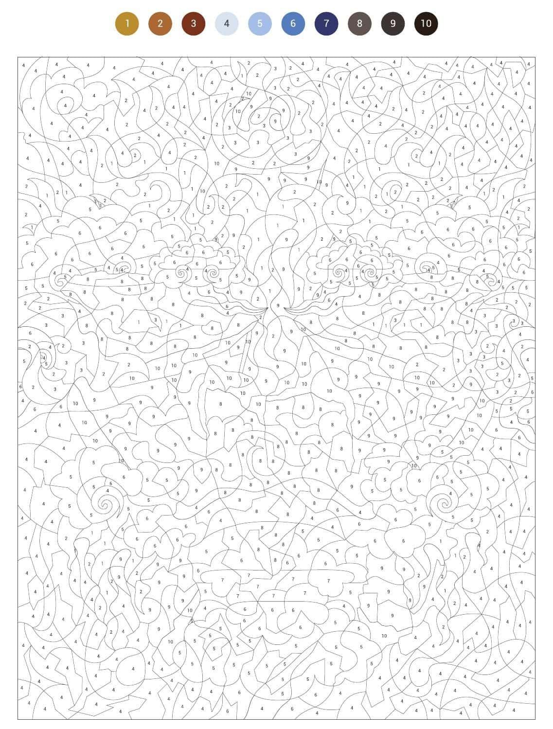 Coloriage Numéros cachés à imprimer et colorier