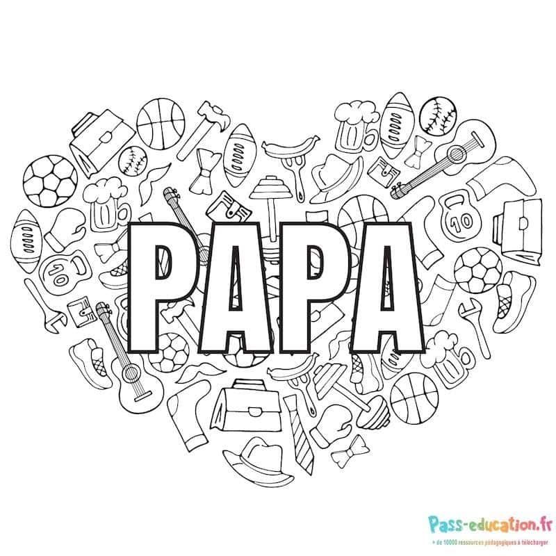 Coloriage Papa et loisirs à imprimer et colorier