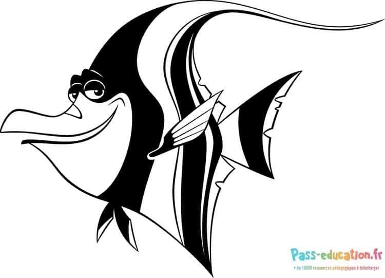 Coloriage Dory en Profil à imprimer et colorier
