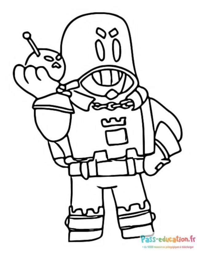 Coloriage Brawler communicant à imprimer et colorier