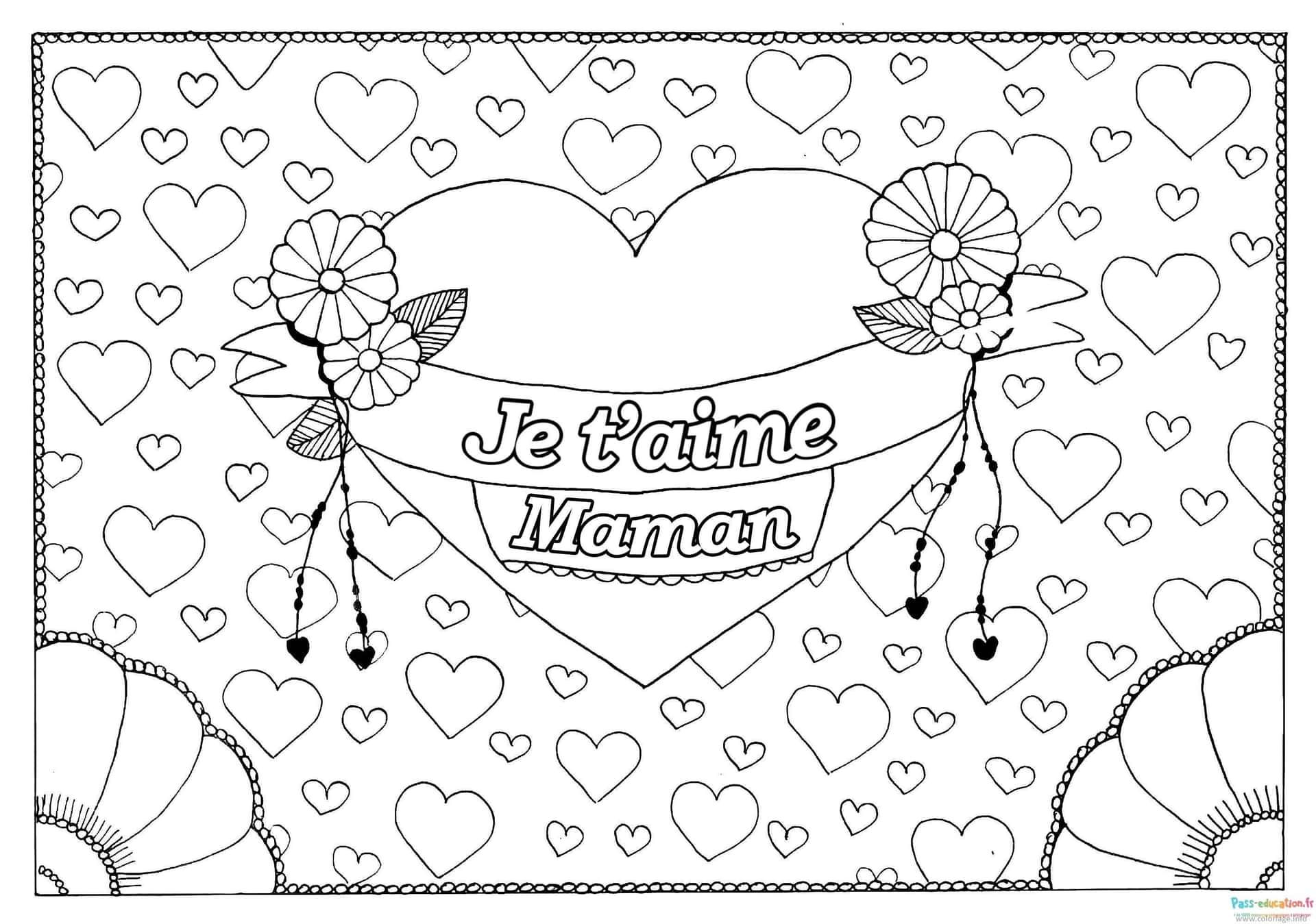 Coloriage Amour de maman à imprimer et colorier