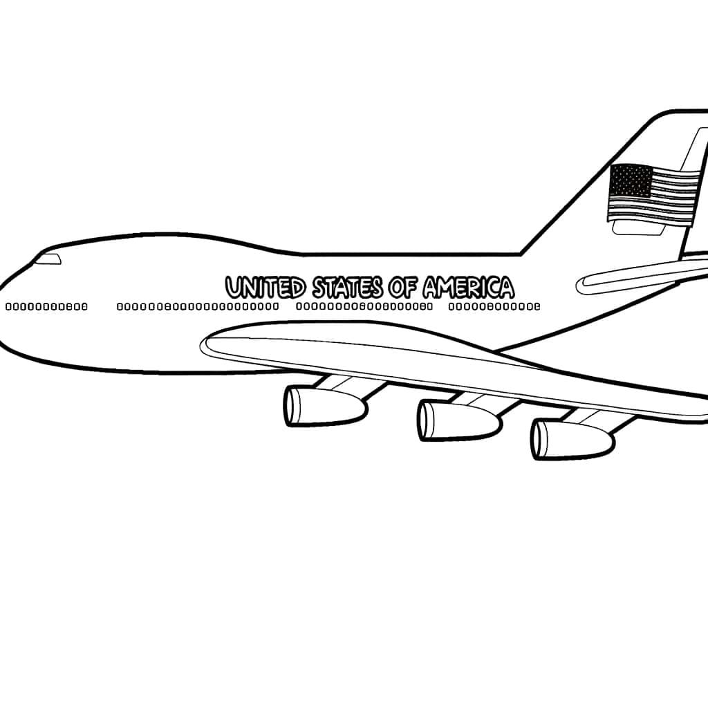 Coloriage Air Force One à imprimer et colorier