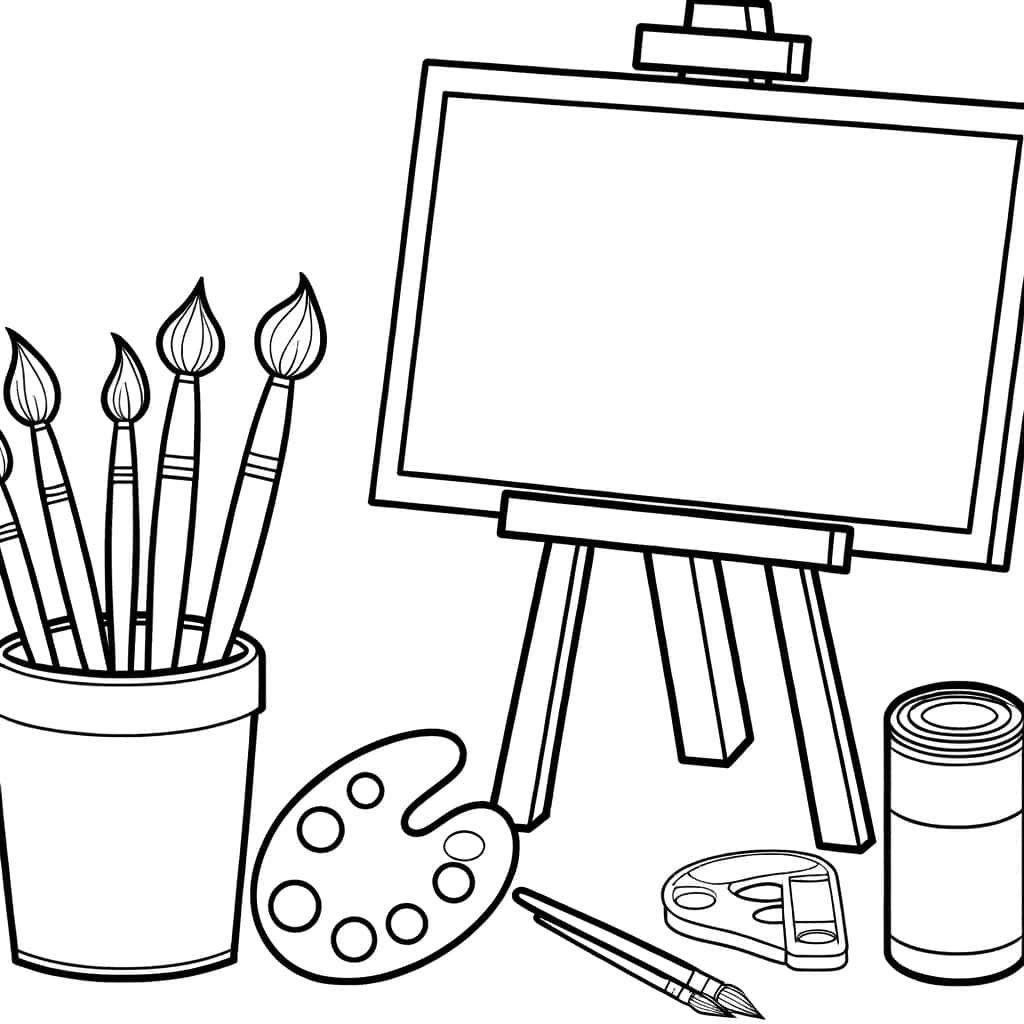 Coloriage Matériel d'art à imprimer et colorier