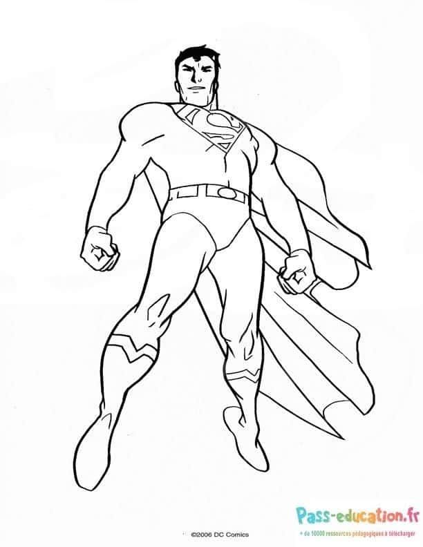 Coloriage Super-héros en action à imprimer et colorier