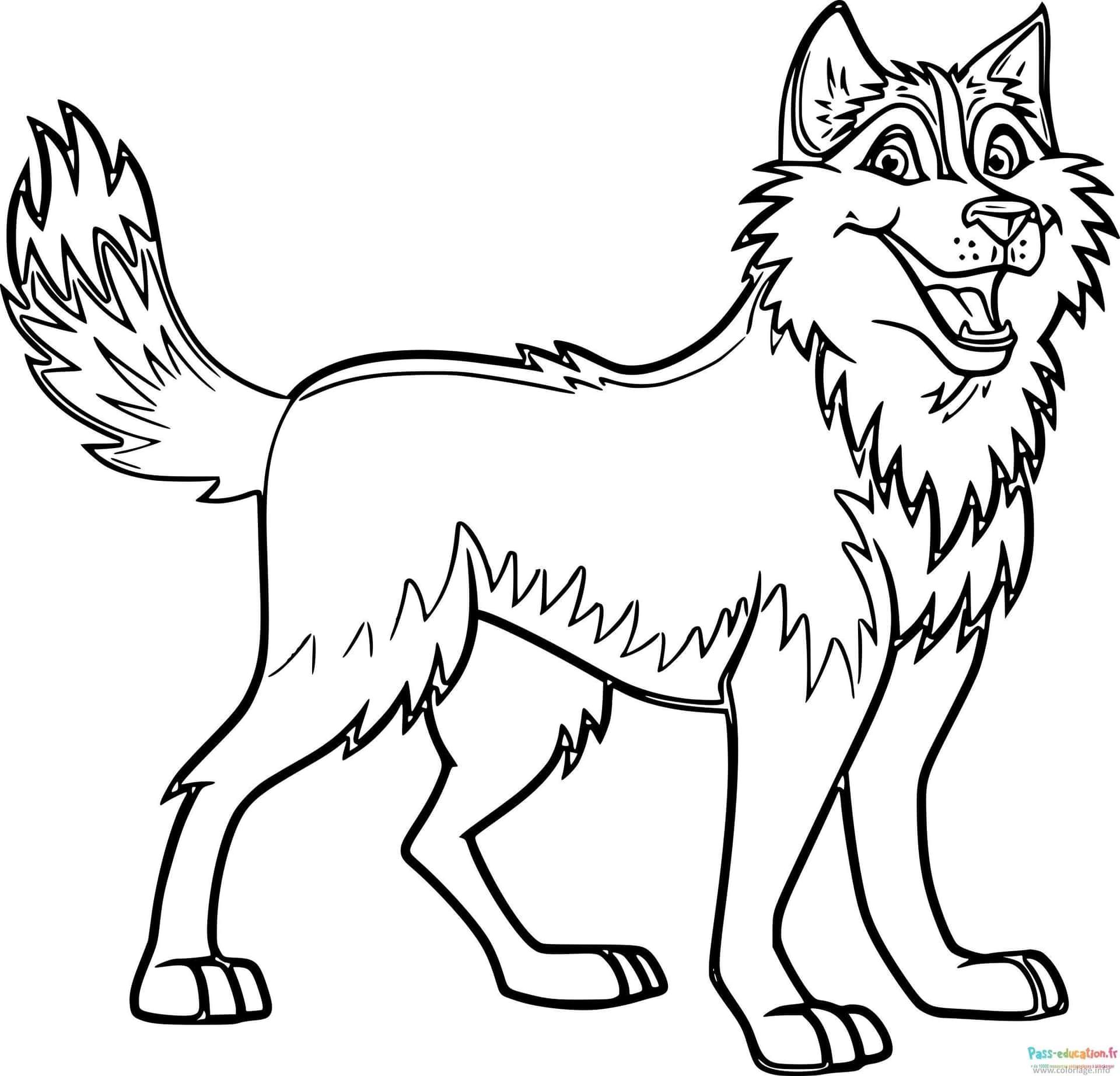 Coloriage Chien joyeux à imprimer et colorier