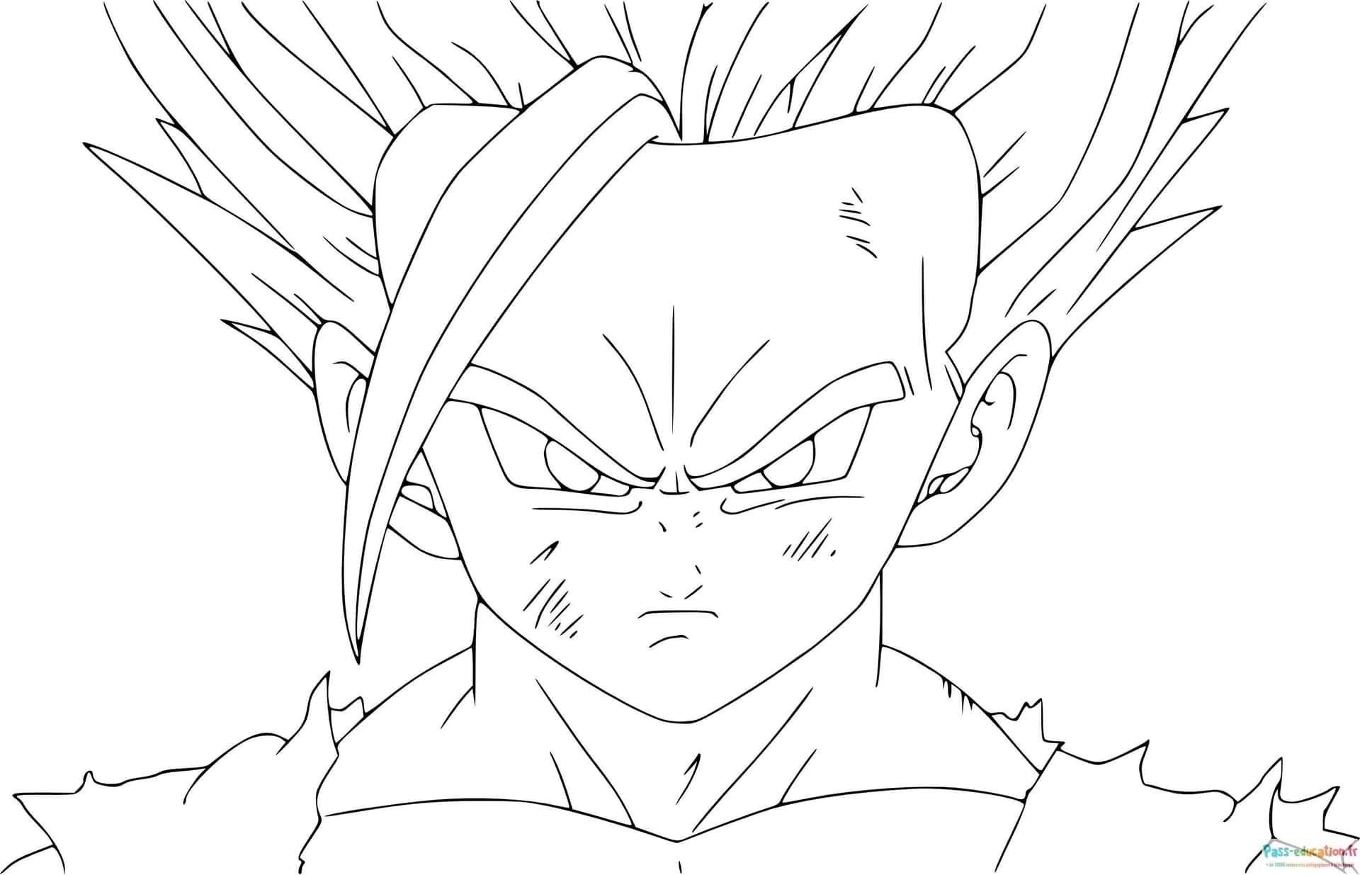 Coloriage Guerrier anime intense à imprimer et colorier