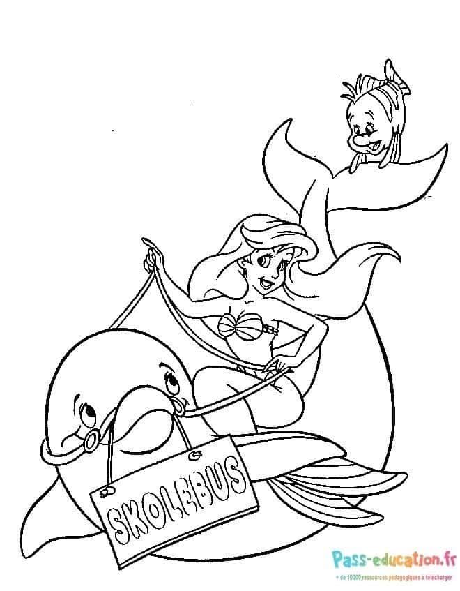 Coloriage Ariel et ses amis à imprimer et colorier