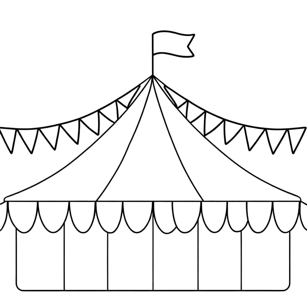 Coloriage Chapiteau de cirque à imprimer et colorier