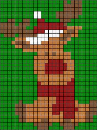 Coloriage Père Noël pixelisé à imprimer et colorier
