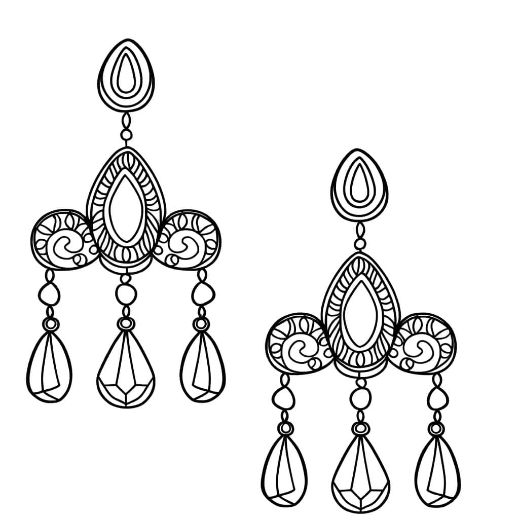 Coloriage Boucles d'oreilles baroques à imprimer et colorier